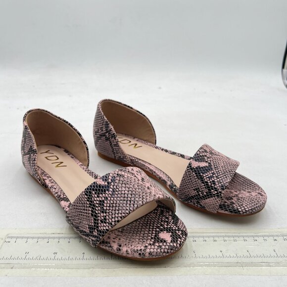 YDN Brown Sepentine Open Toe D'Orsay Casual Flats Sandals Slip on Comfy Shoes - Picture 4 of 8